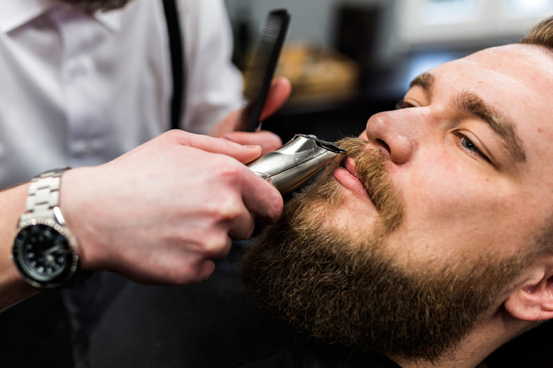 Mustache trim with a beard trimmer